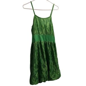 🆕 Anthropologie Manhattan Blues Green Floral Dress M